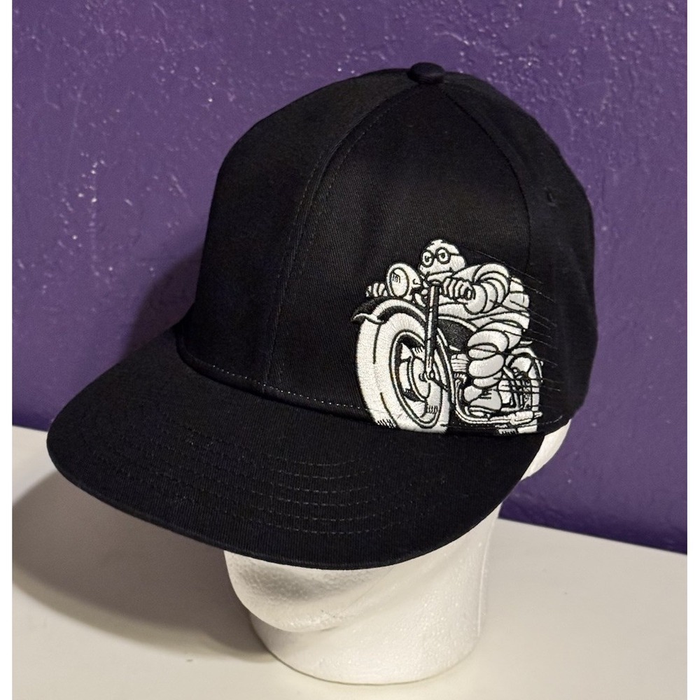 Vintage Michelin Man Motorcycle Tires Racing Flex Fit Hat S/M New Rare